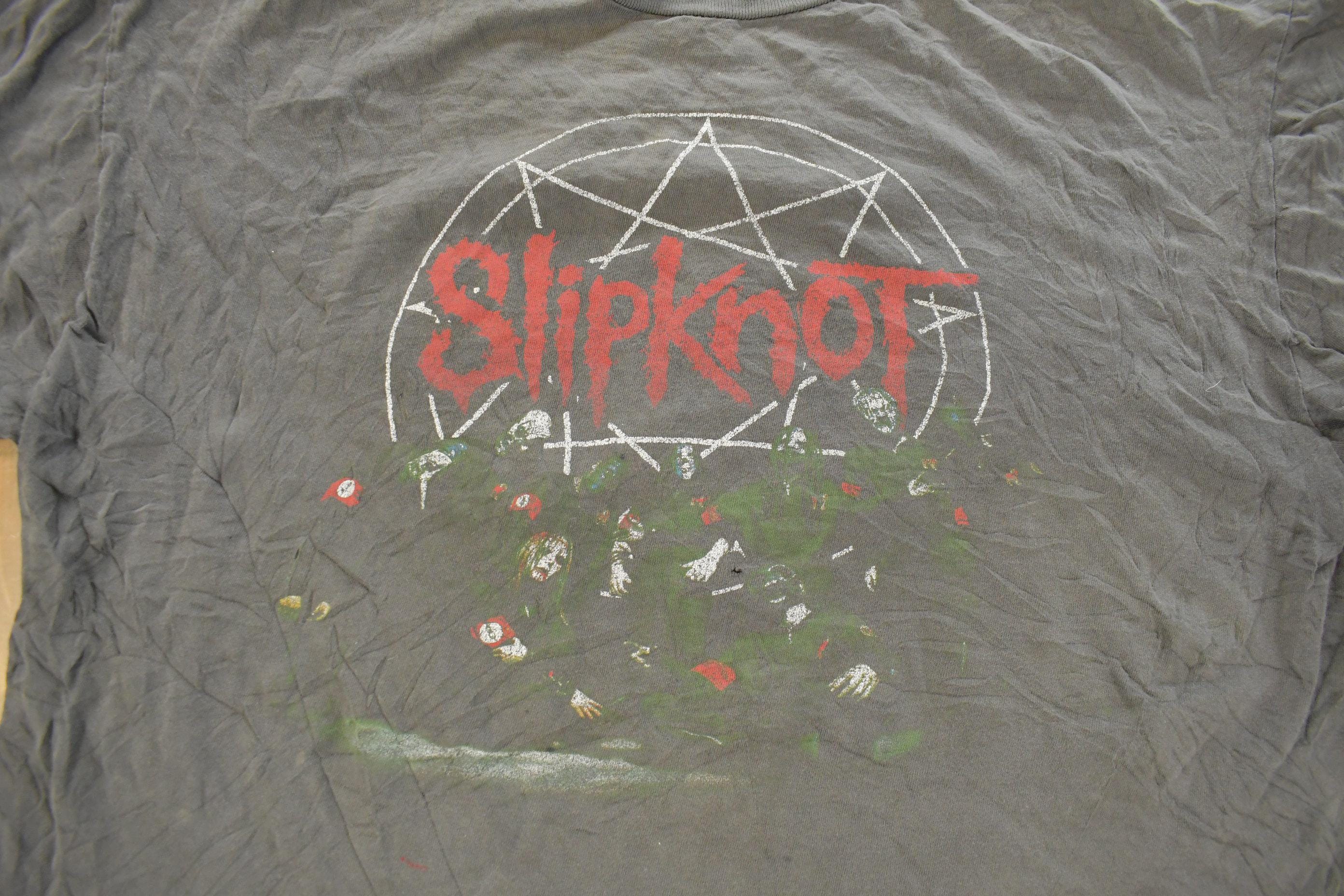 Vintage Y2K Thrashed Slipknot All Over Print Band Tee Men's XL