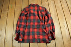 Vintage 1950s 1960s Wool Flannel Button Up Jacket Shirt Women's Medium