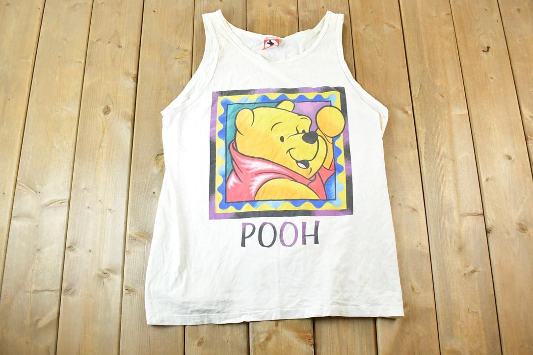 Vintage 1990s Disney Pooh Bear Cartoon Promo Tank Top Mens L
