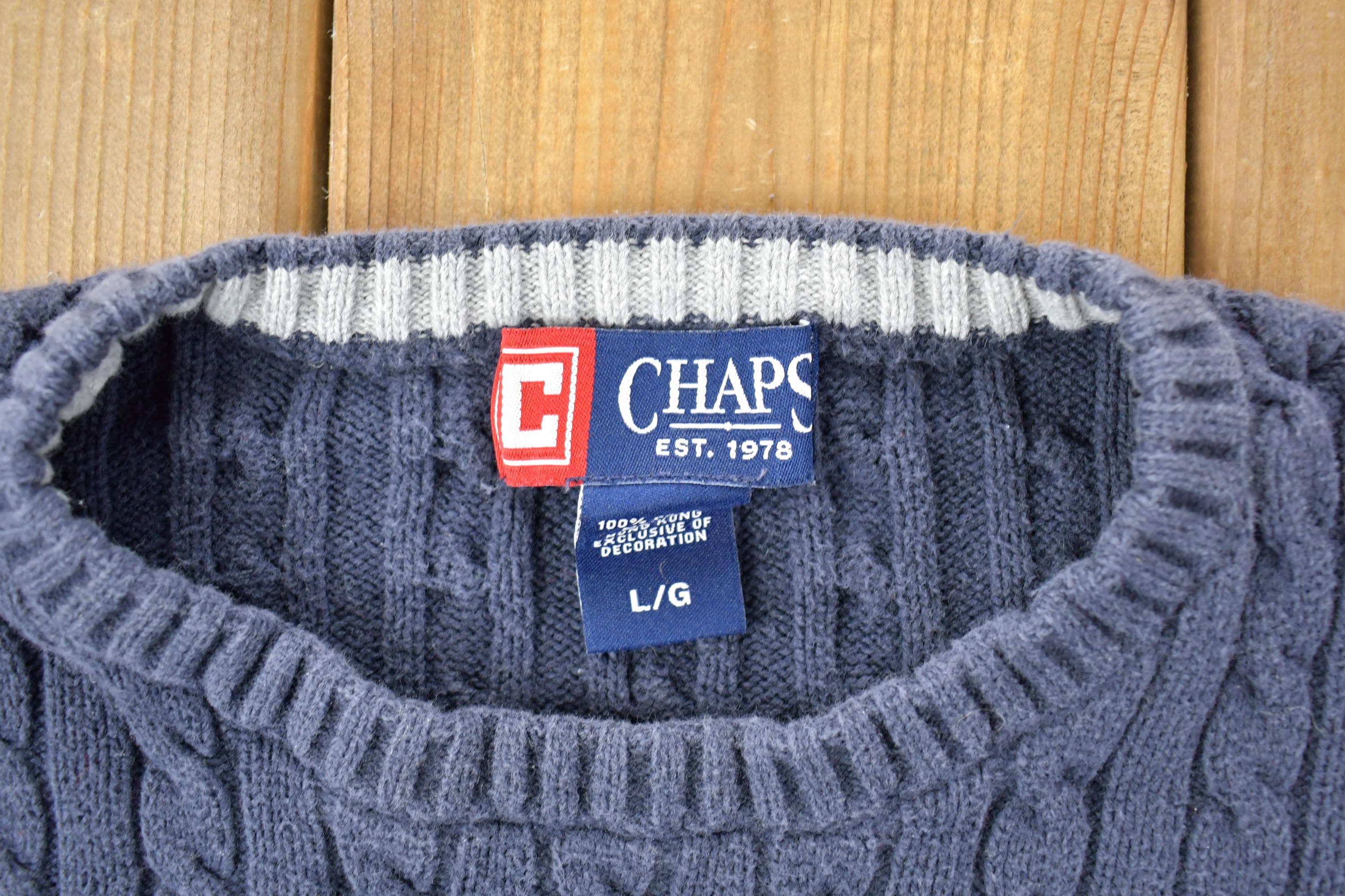 Vintage 1990s Champs Cable Knit Crewneck Sweater