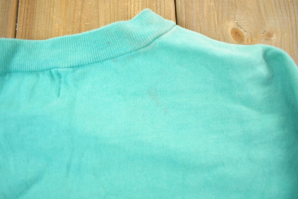 Vintage 1990s Turquoise Blank Crewneck Sweatshirt