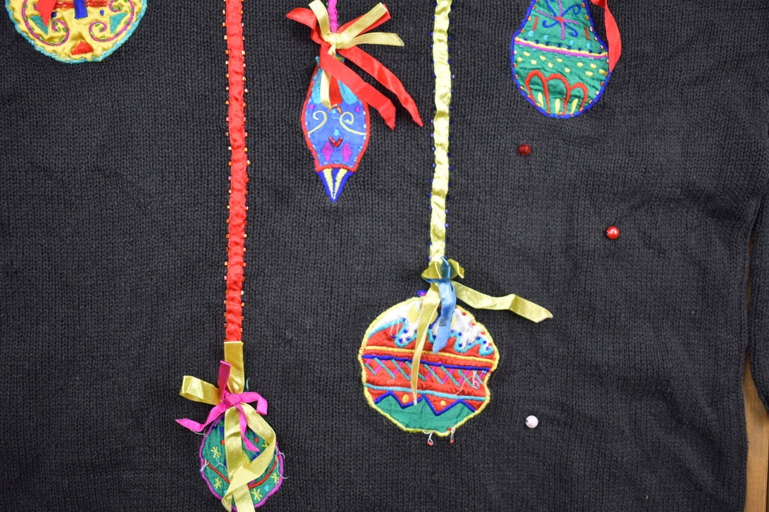 Vintage 1990s Christmas Theme Women's Knit Sweater