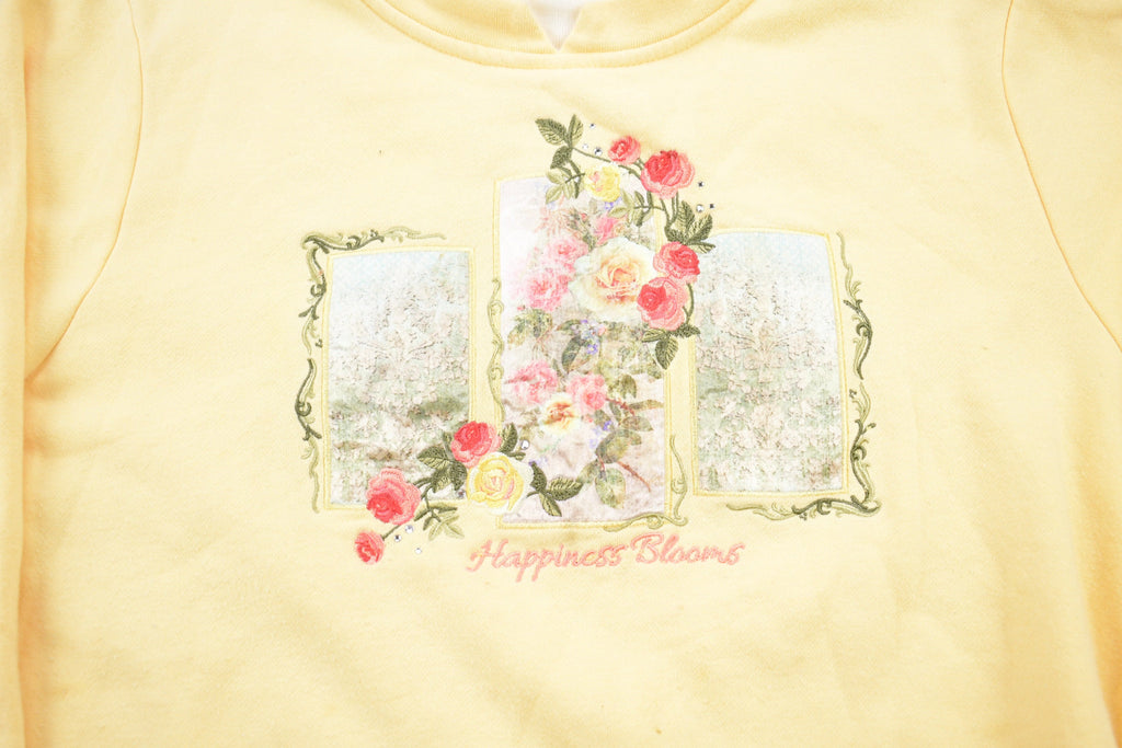 Vintage 1990s Floral Double Collar Crewneck Sweatshirt