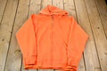 Vintage 1990s Bright Orange Blank Zip-Up Hooded Sweatshirt