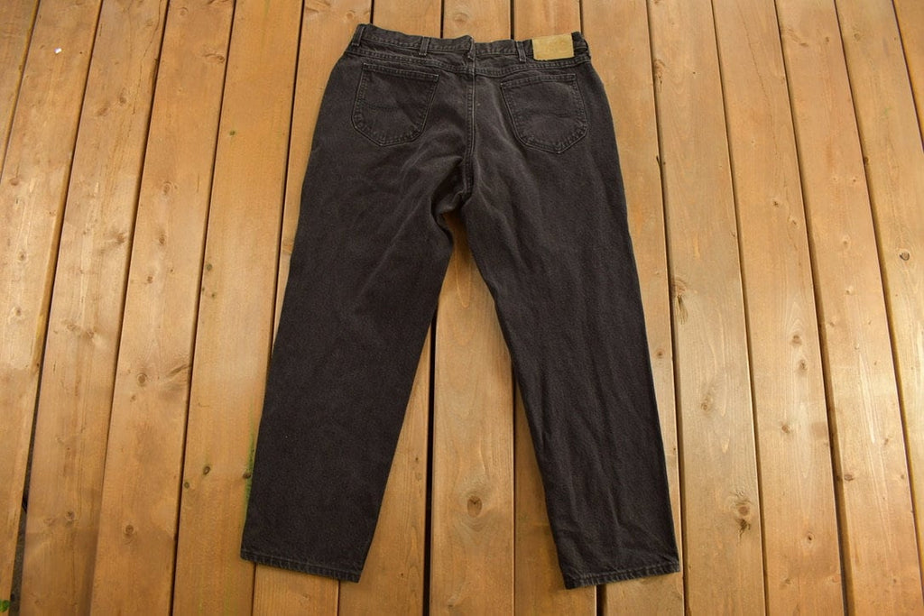 Vintage 1990s Lee Black Denim Straight Leg Jeans Size 36 x 29