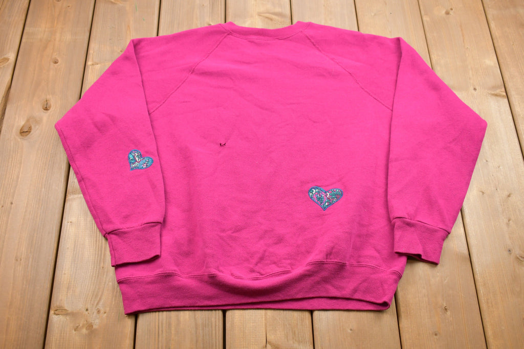 Vintage 1980s Lee Heart Graphic Raglan Crewneck Sweatshirt