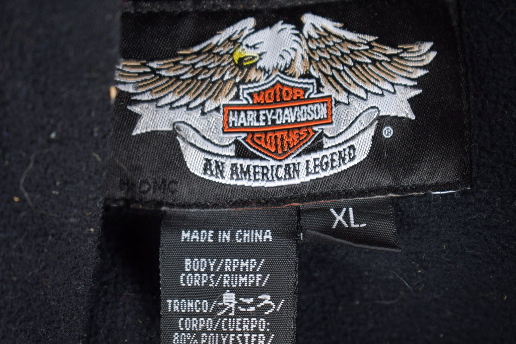 Vintage 1990s Harley Davidson Fleece Zip Up Sweater