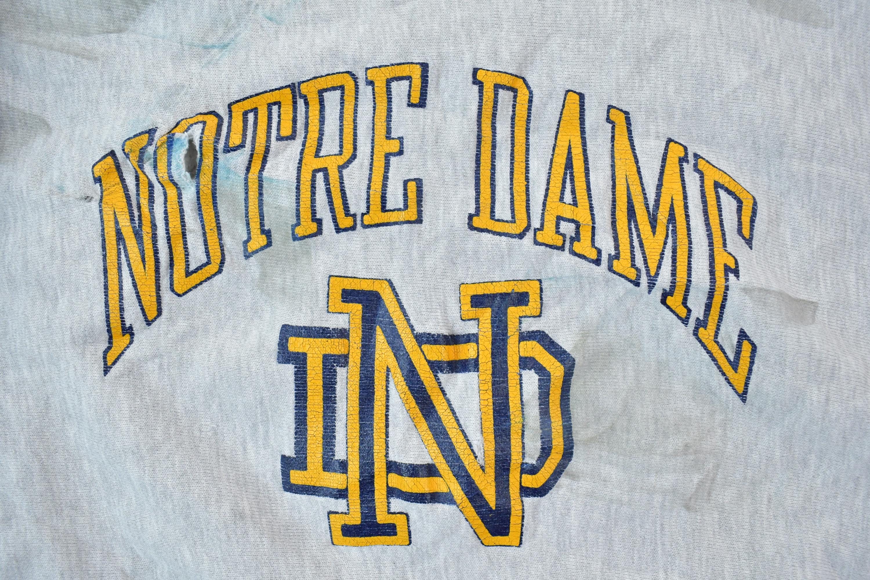 Vintage 1990s Champion Reverse Weave Warm Up Notre Dame Sweatshirt