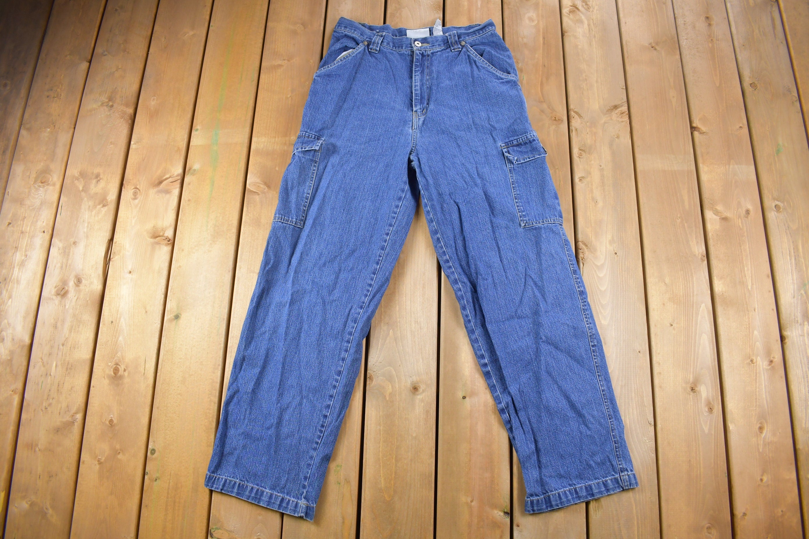 Vintage 1990s Bill Blass Cargo Denim Jeans Size 31 x 30