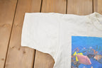Vintage 1990 Ocean Fishes Theme Bonfire Graphic T-Shirt Single Stitch