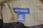 Vintage 1990s Ann Taylor Plaid Button Up Blazer Jacket
