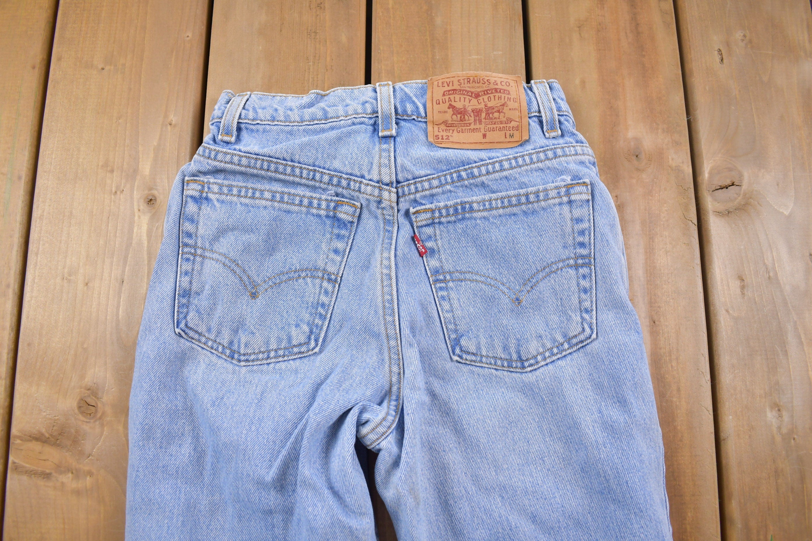 Vintage 1990s Levi's 512 Red Tab Blue Jeans Size 24 x 29