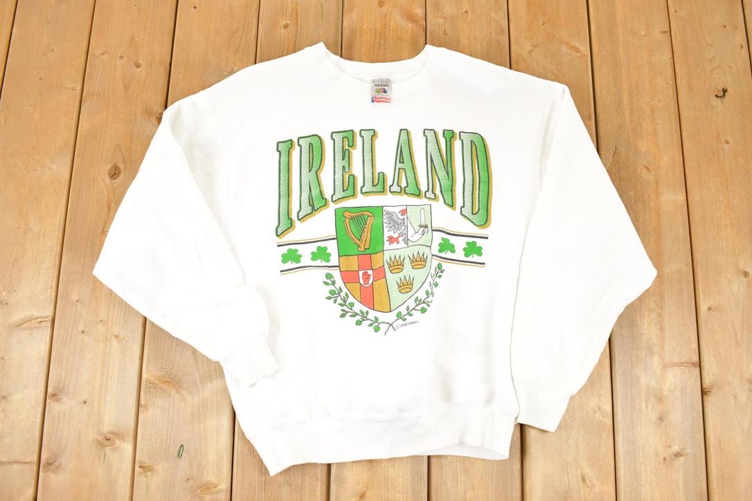 Vintage 1990s Ireland Sportsprint Crewneck Sweatshirt Men's L
