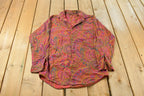 Vintage 1980s Paisley Abstract Button Up Shirt Men's Medium /