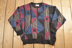 Vintage 1990s Jantzen Abstract Design Knit Crewneck Sweater