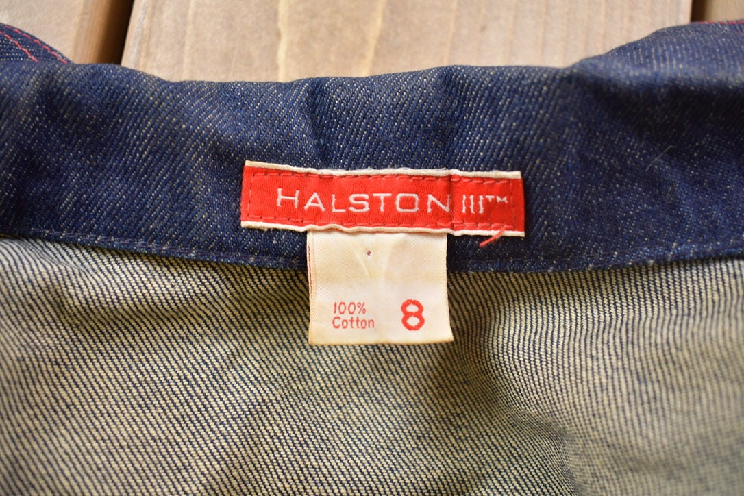 Vintage 1980s Halston Denim Jean Jacket