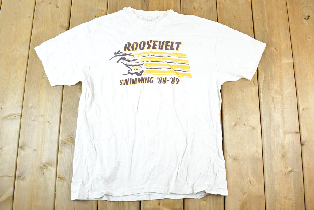 Vintage 1980s Roosevelt Swimming 88 - 89 Souvenir T-Shirt Mens M