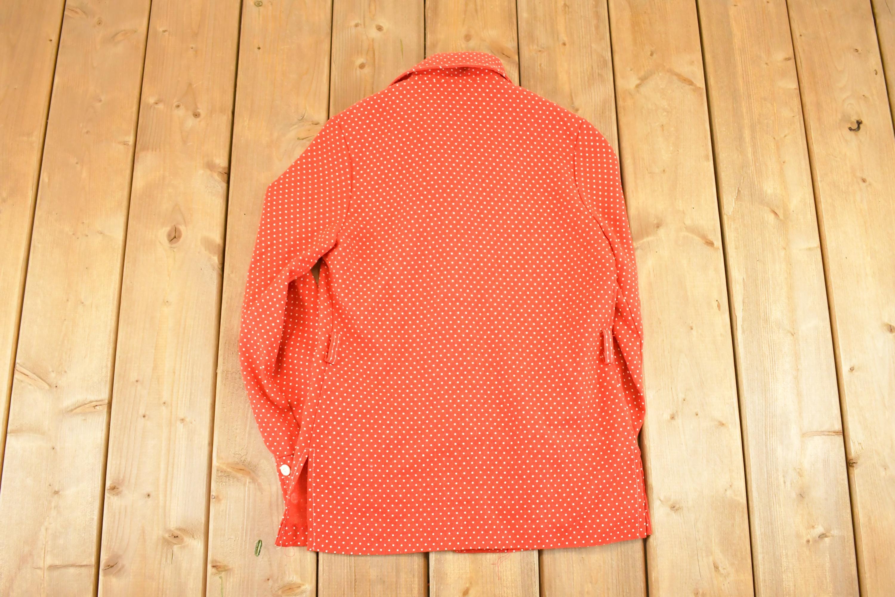 Vintage 1960s Polka Dot Button Up Shirt Men's S /
