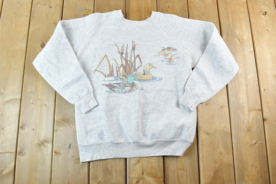 Vintage 1990s Pannill 2 Ducks Souvenir Outdoor Crewneck Sweatshirt
