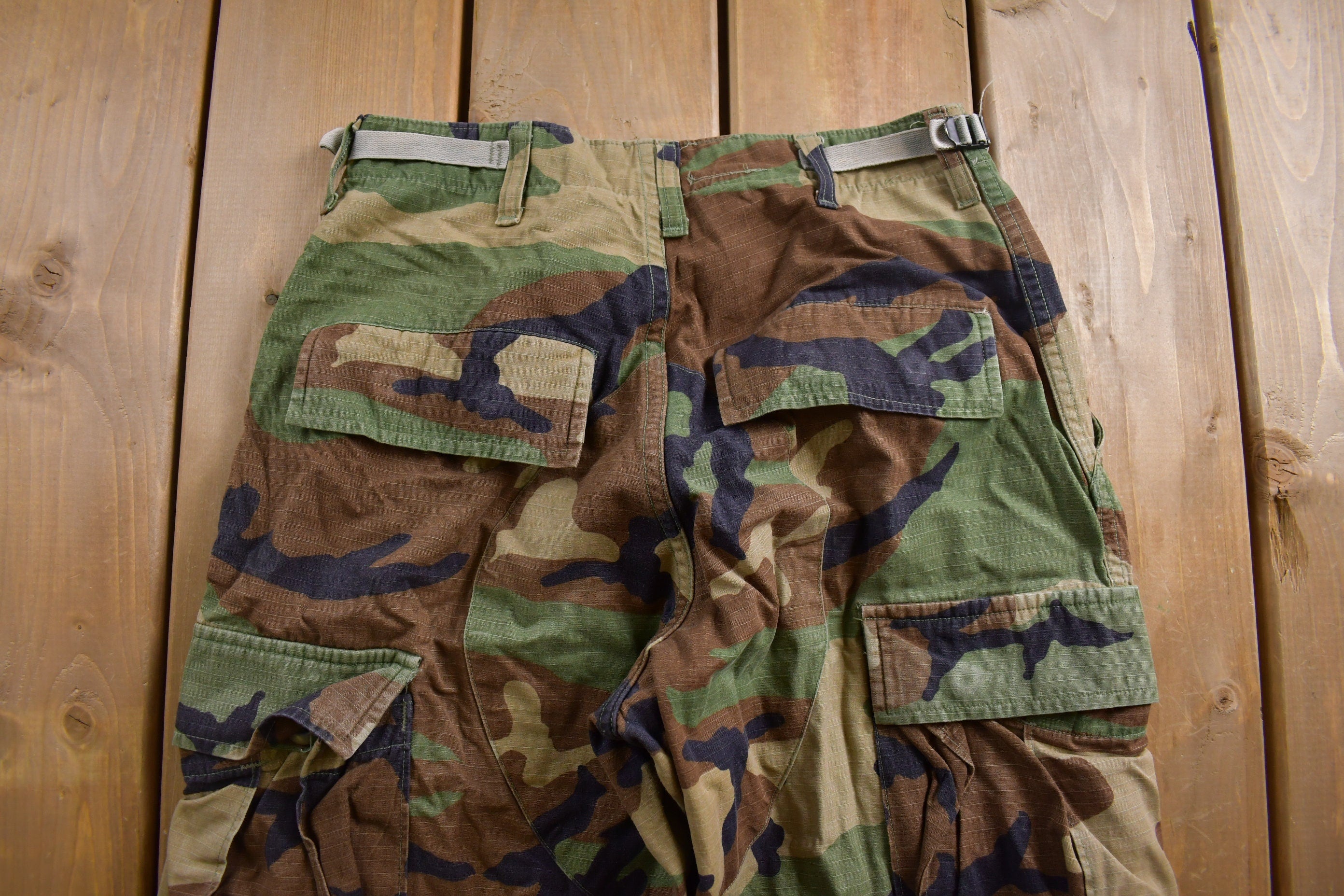 Vintage 2001 Military Woodland Camouflage Cargo Pocket Pants 26 x 29