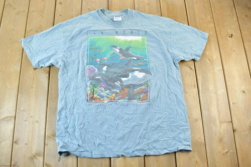 Vintage 1990s Orca Whale Graphic T-Shirt / Sea World Single Stitch T Shirt / Streetwear / Nature T-Shirt / Outdoorsman T Shirt / Ocean Wear
