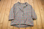 Vintage 1980s Blair Plaid Button Up Blazer Shirt