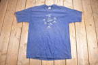 Vintage 1990s Custom Grandpa & Grandkids Fishing Theme Embroidered T Shirt