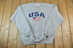 Vintage 1990s USA American Flag Crewneck Sweatshirt
