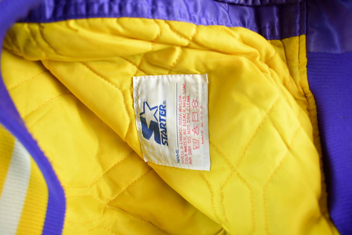 Vintage 1990s Minnesota Vikings Team Starter Pro Line NFL Satin Snap On Jacket