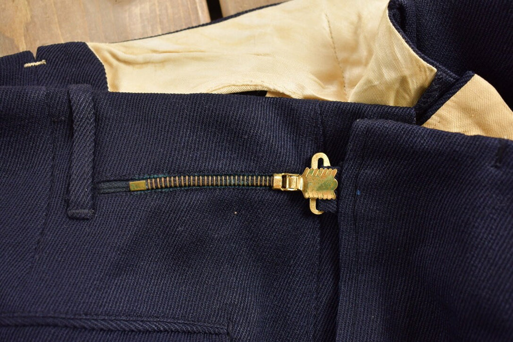 Vintage 1950 Wool Navy Blue Trousers