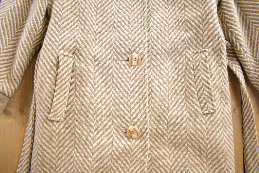 Vintage 1980s Wool Electre Paris Button Up Long Jacket Made In Paris