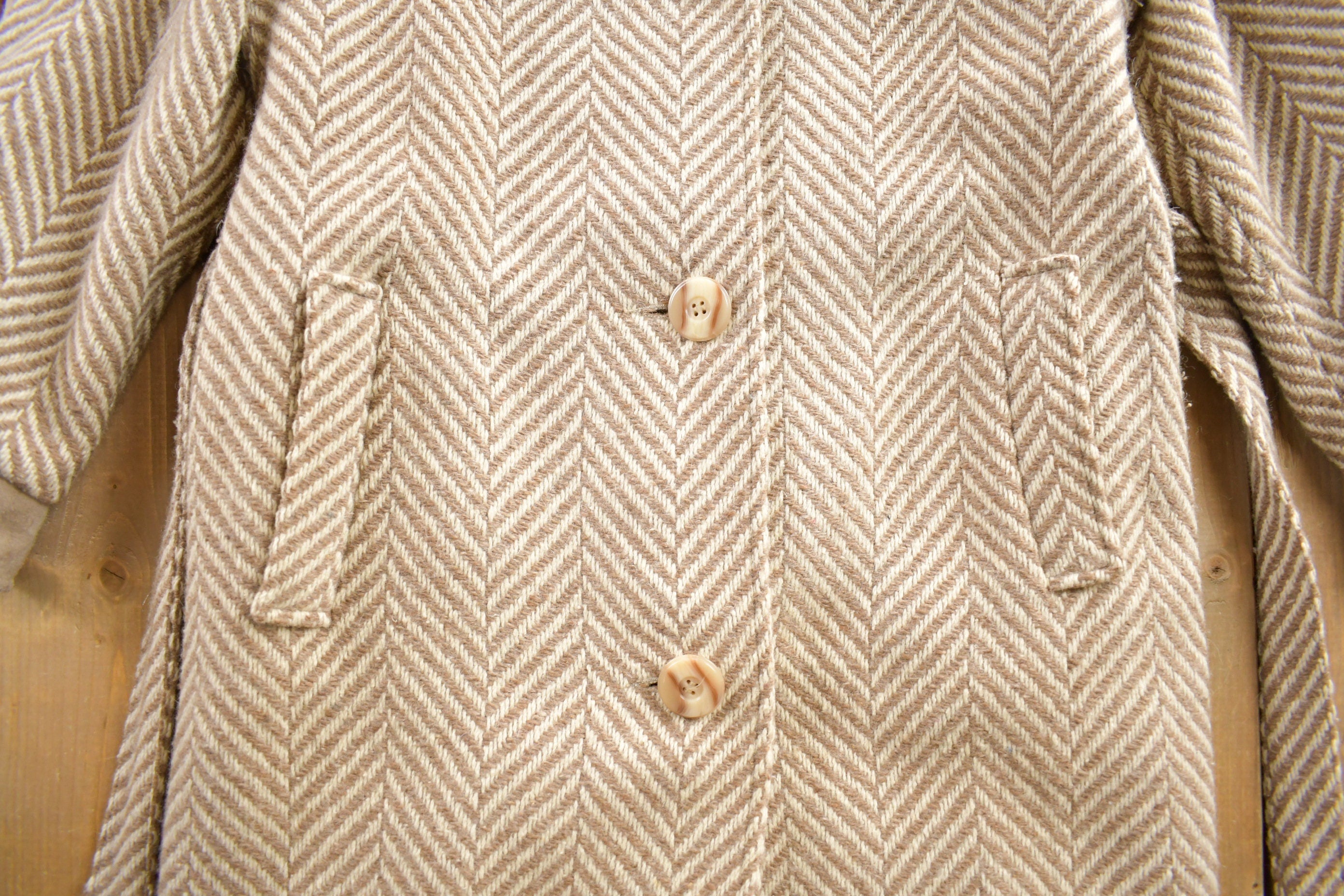 Vintage 1980s Wool Electre Paris Button Up Long Jacket Made In Paris