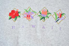 Vintage 1990s Hawaii Embroidered Floral Souvenir Crewneck Sweatshirt Made In USA