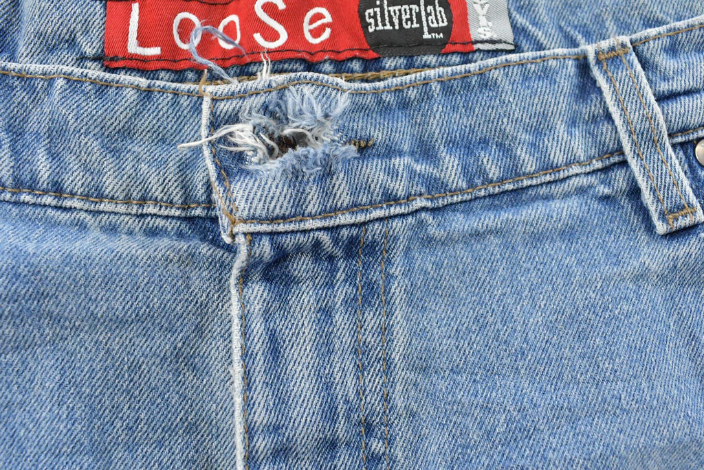 Vintage 1990s Levi Silver Tab Loose Wide Leg Denim Blue Jeans Men's 37 x 32 / 90s Silvertabs / Streetwear / Baggy Jeans / Made in USA