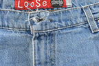 Vintage 1990s Levi Silver Tab Loose Wide Leg Denim Blue Jeans Men's 37 x 32 / 90s Silvertabs / Streetwear / Baggy Jeans / Made in USA