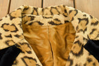 Vintage 1960s Fredric Cleveland Faux Leopard Print Fur Coat Women's M