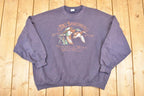 Vintage 1990s Du Sportsman Flying Mallard Graphic Print Crewneck Sweatshirt Men's XL