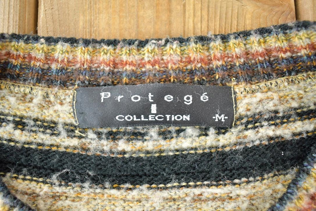 Vintage 1990s Protege Knit Abstract Pattern Crewneck Sweater