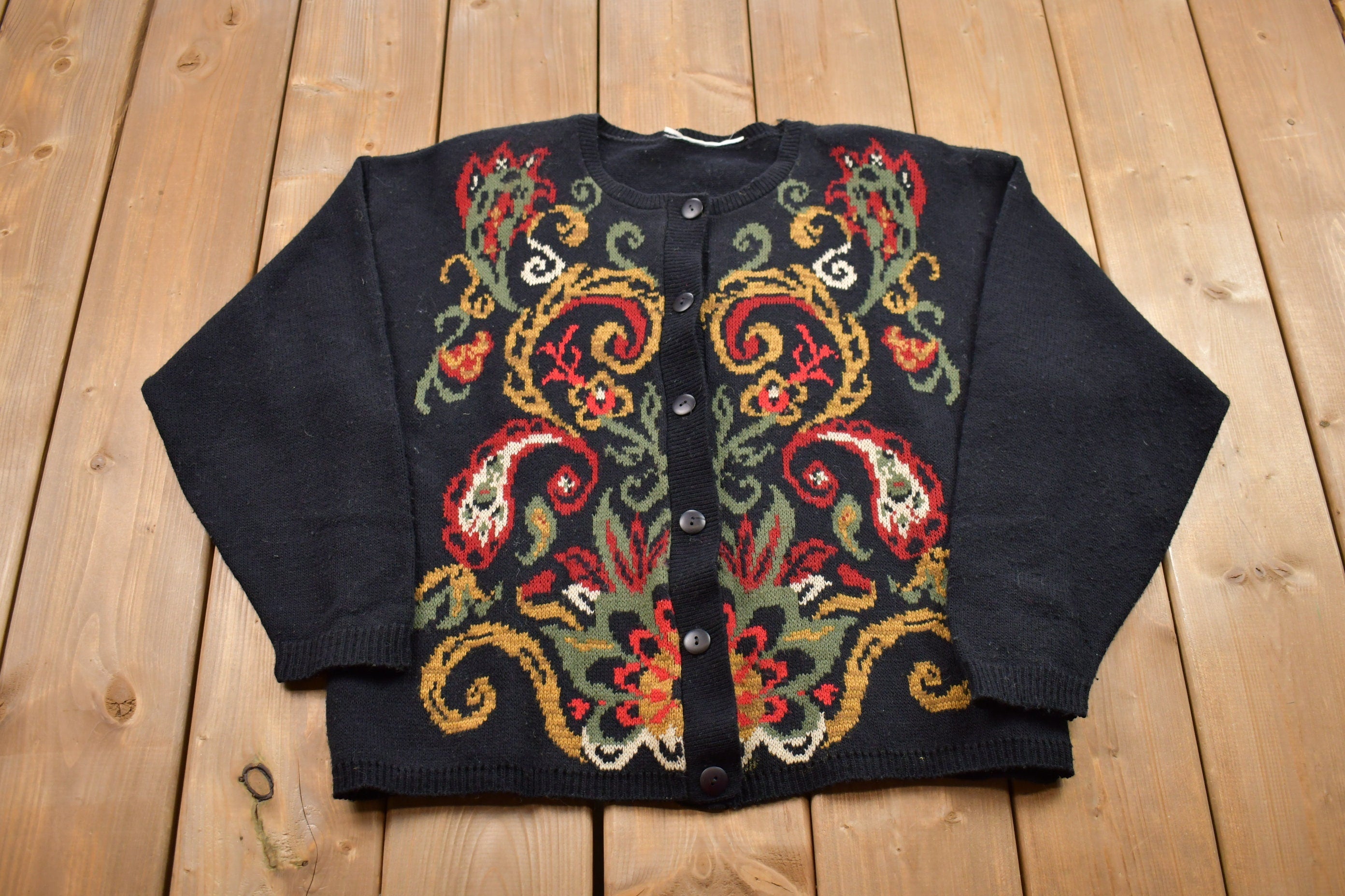 Vintage 1990s Knitted Blazer Sweater