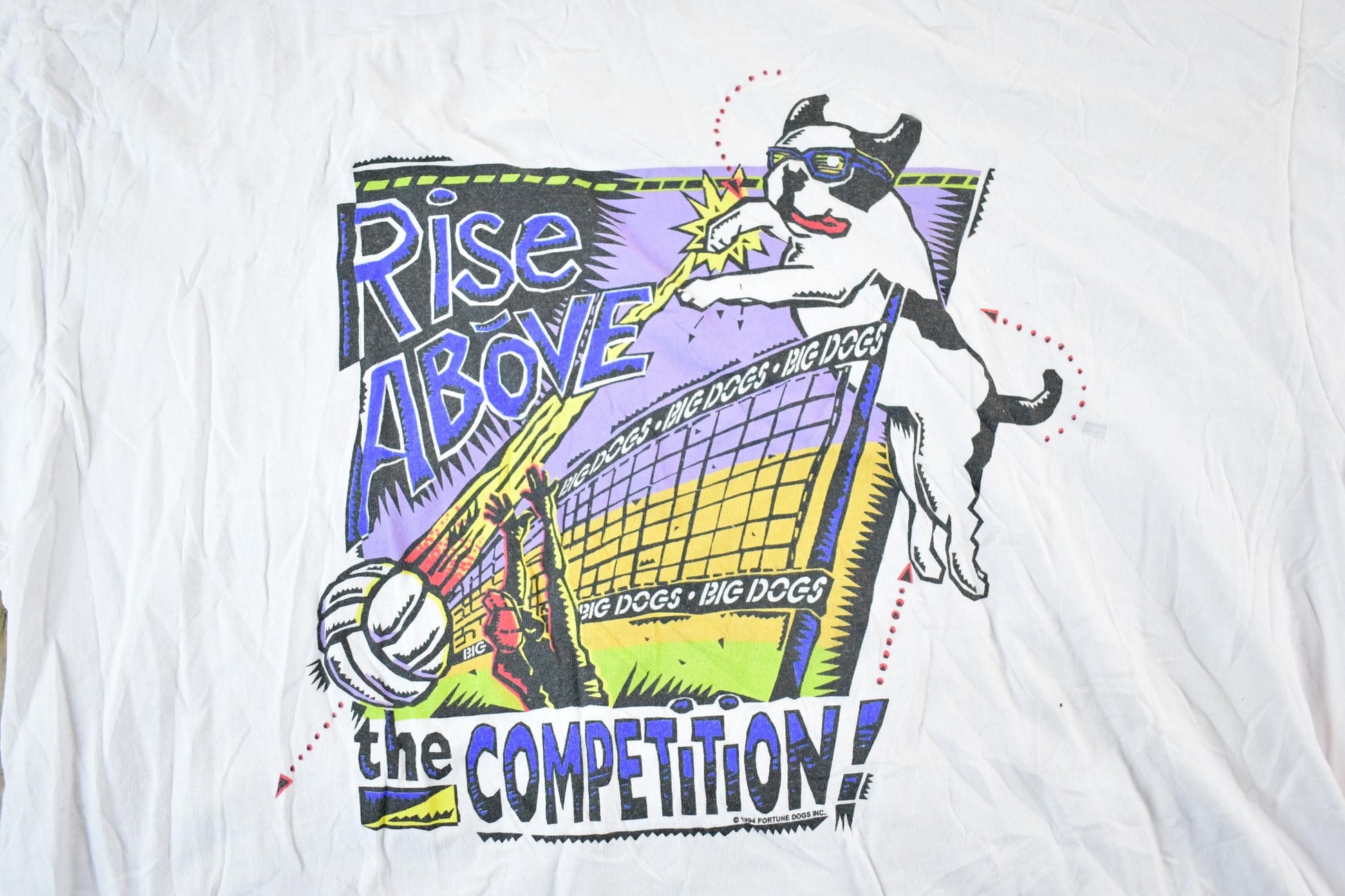 Vintage 1990s Big Dogs Volleyball Rise Above Competition Souvenir T-Shirt Mens XL / Made In USA / Vintage Souvenir Tee / Rare Vacation Tee