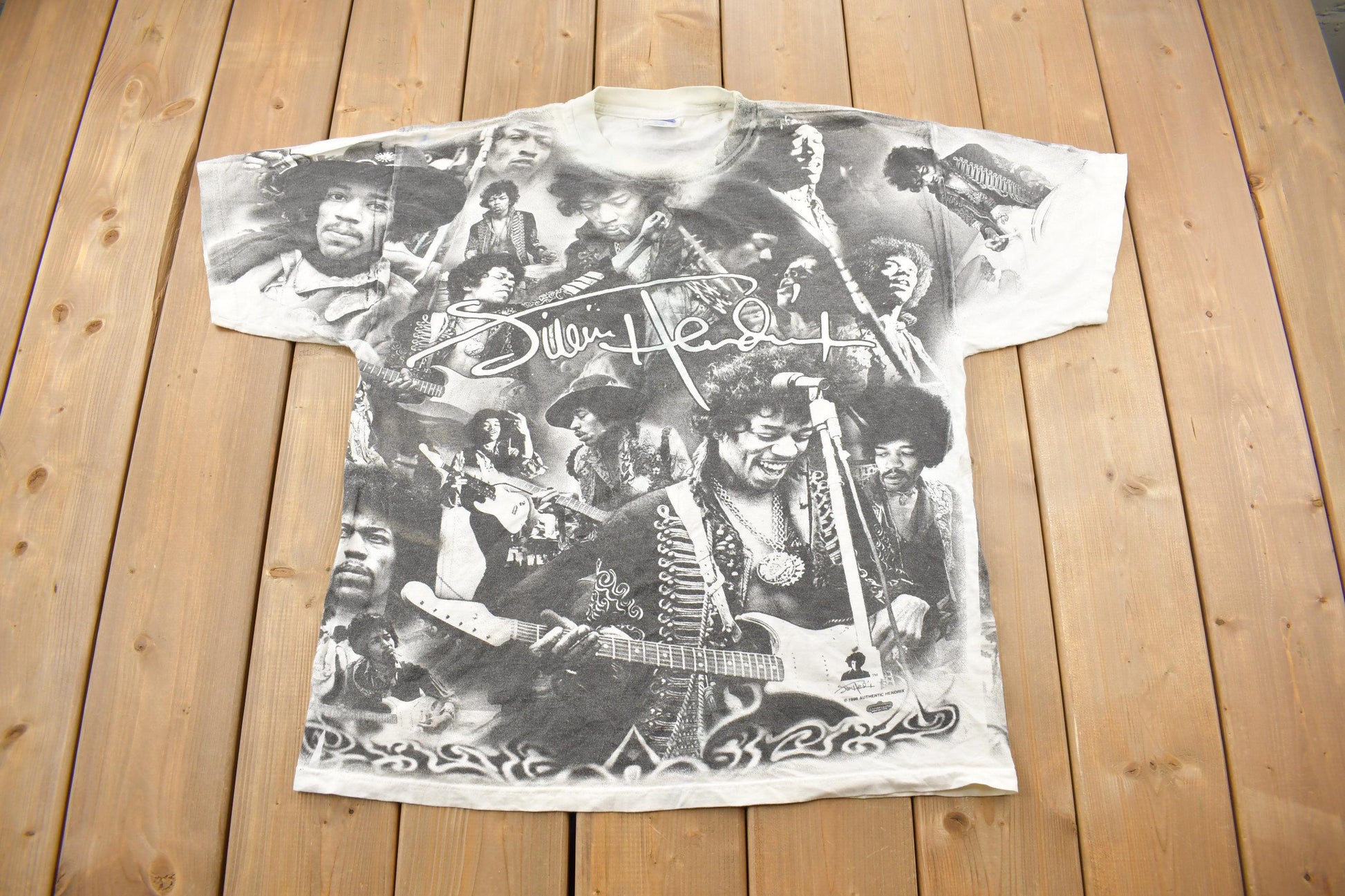 Vintage 1996 Jimi Hendrix All Over Print Band T-shirt