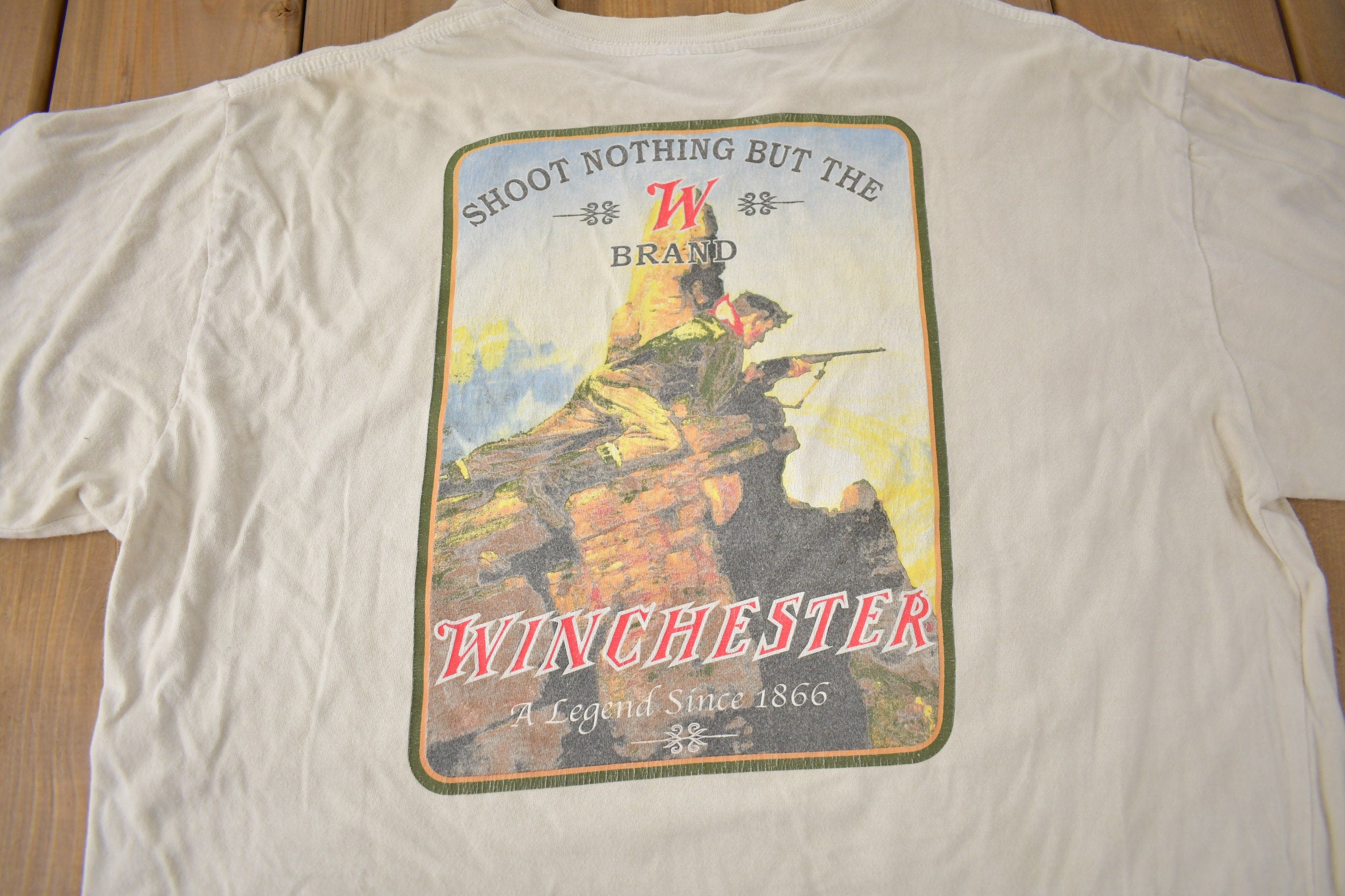 Vintage 1990s Winchester Shoot Nothing But The Brand Long Sleeve Graphic T Shirt