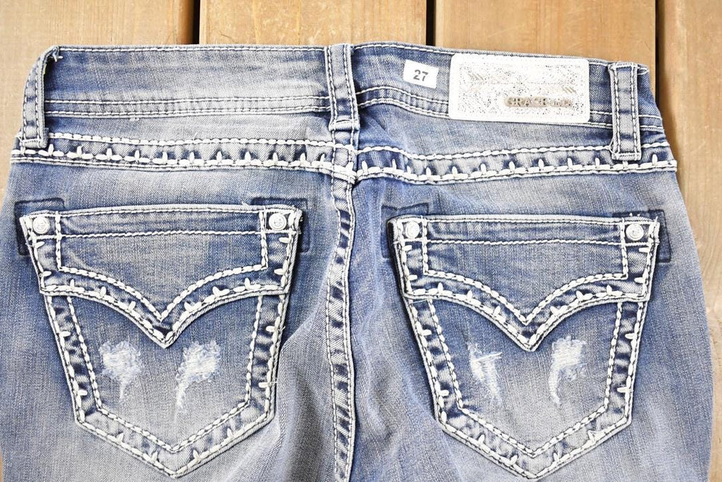 Vintage Deadstock Y2K Grace In LA Bedazzled Low Rise Jeans Women's Size 27 x 32