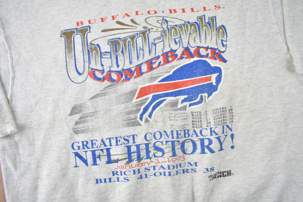 Vintage 1993 Buffalo Bills NFL Cut Off Crewneck Sweatshirt Made In USA
