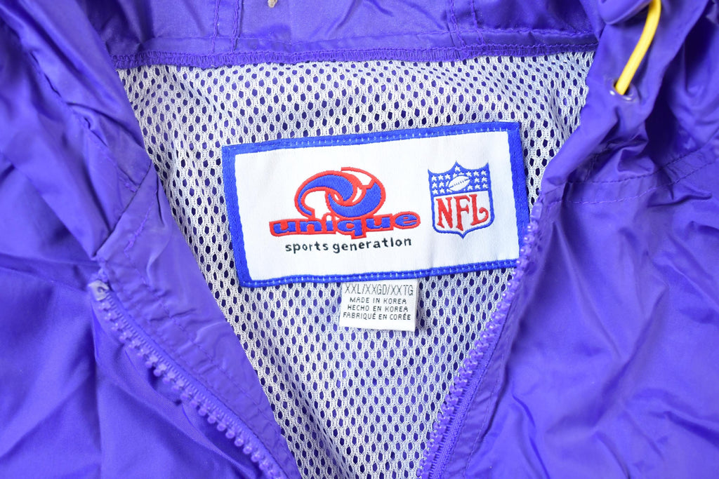 Vintage 1990s Purple Minnesota Vikings NFL Windbreaker Full Zip Unique Sports Generations Jacket