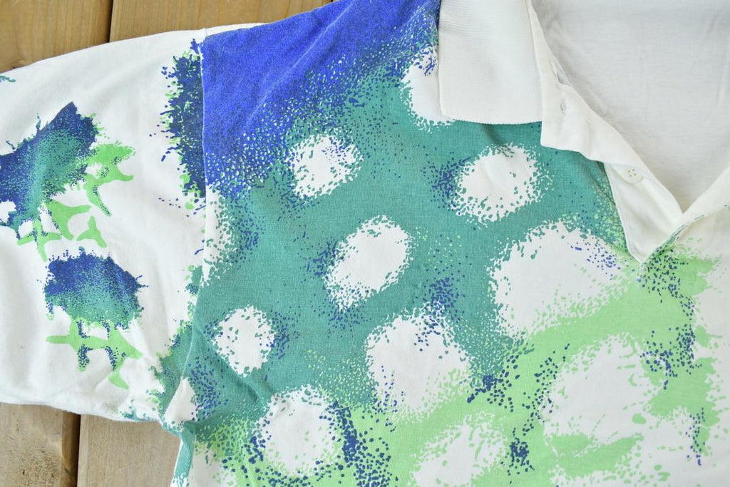 Vintage 1980s Wilson Tennis Polo Single Stitch Wrap Around Graphic Print T-Shirt