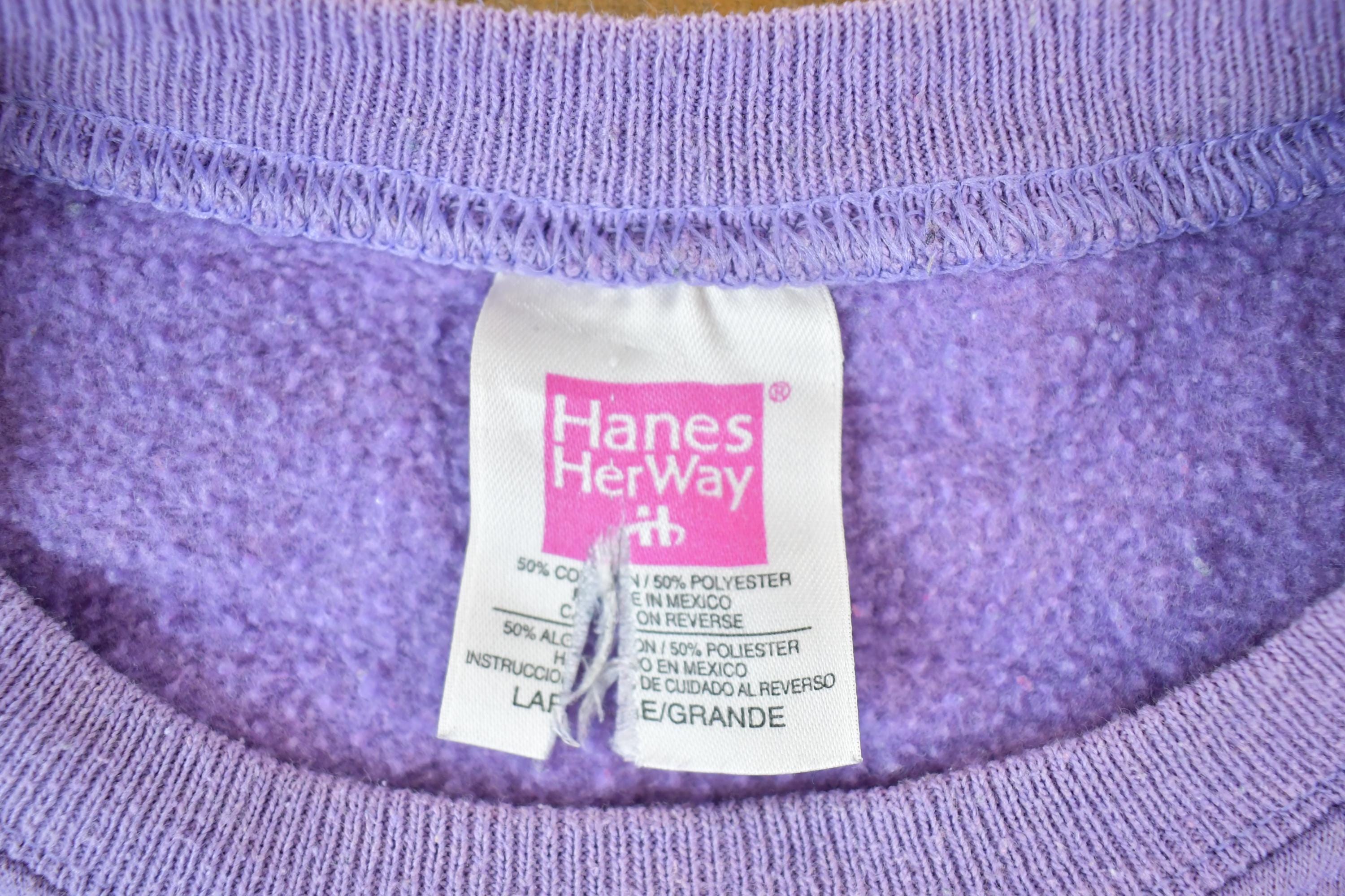 Vintage 1990s Hanes Her Way Blank Mauve Crewneck Sweatshirt