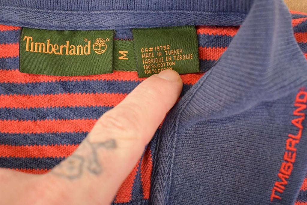 Vintage Y2K Timberland Striped Button Up Shirt Men's L