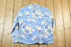 Vintage 1990s Casey And Max Denim AOP Floral Button Up Shirt Womens L