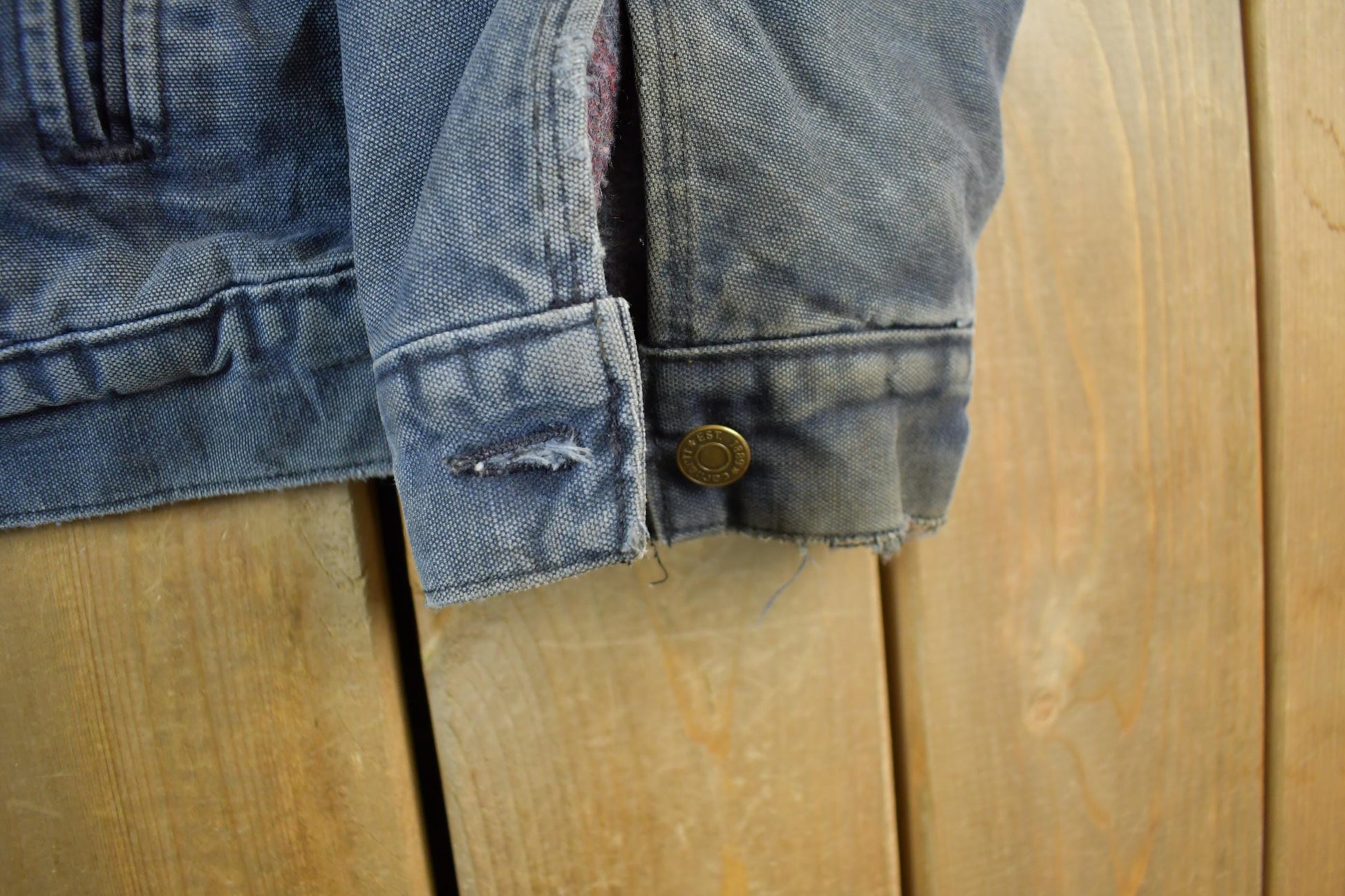 Vintage 1990s Carhartt Distressed Sun Faded Trucker Jacket Men's 3XL